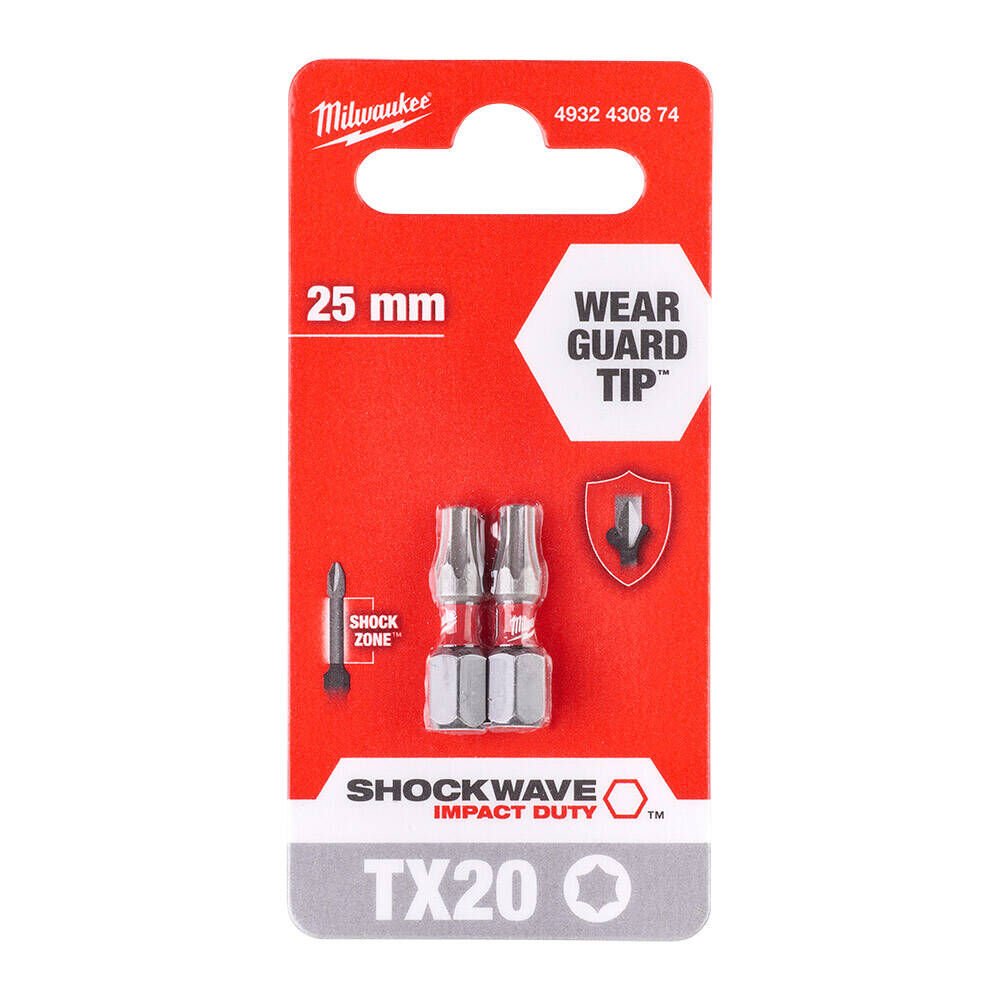 Milwaukee T4932430874 Bits Uç Tx20 25 Mm 2Lİ Shockwave