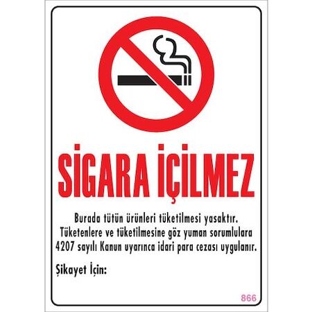 İkaz Levhası Sigara İçilmez - 866