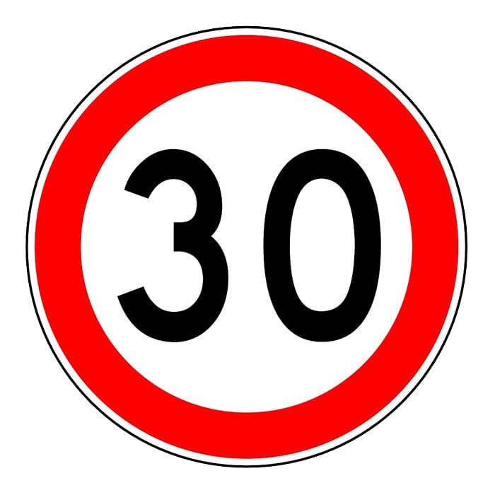 Üstün Azami Hız Uyarı Tabelası 30km/50km 28 x39 cm