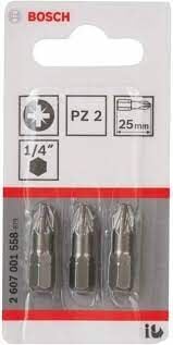 Bosch Bits Uç Yıldız Extra Hard PZ2 25mm 3'lü