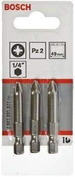 Bosch Bits Uç Yıldız Extra Hard PZ2x49mm 3'lü