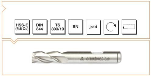 MTE Parmak Freze M 8 Kısa Din 844