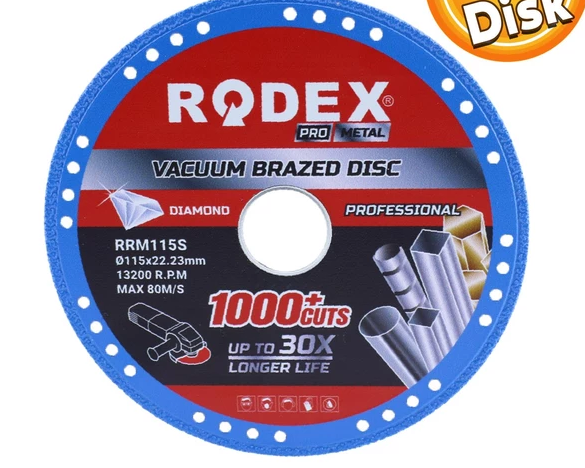 Rodex Vakum Kaynaklı Elmas Metal Kesmi Diski 115mm