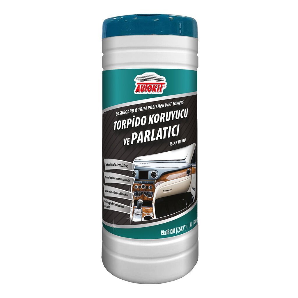 AutoKit Torpido Koruyucu ve Parlatıcı Islak Havlu 50'li FA2-1301