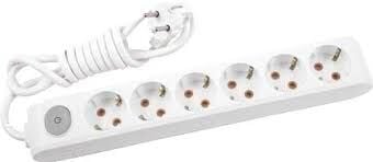 Viko Altılı Topraklı Priz Anahtarlı 2mt (Çocuk Korumalı)