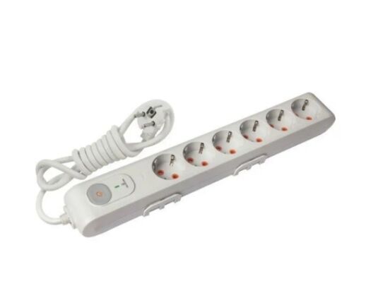 Viko Altılı Şok Korumalı Topraklı Priz Anahtarlı 1.5mt (Çocuk Korumalı)