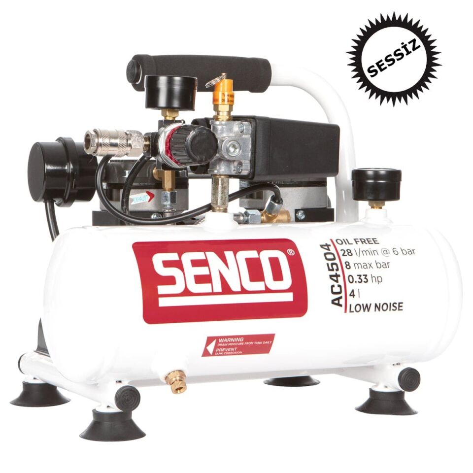 Senco AC4504 Sessiz Monofaze Kompresör 4 Litre
