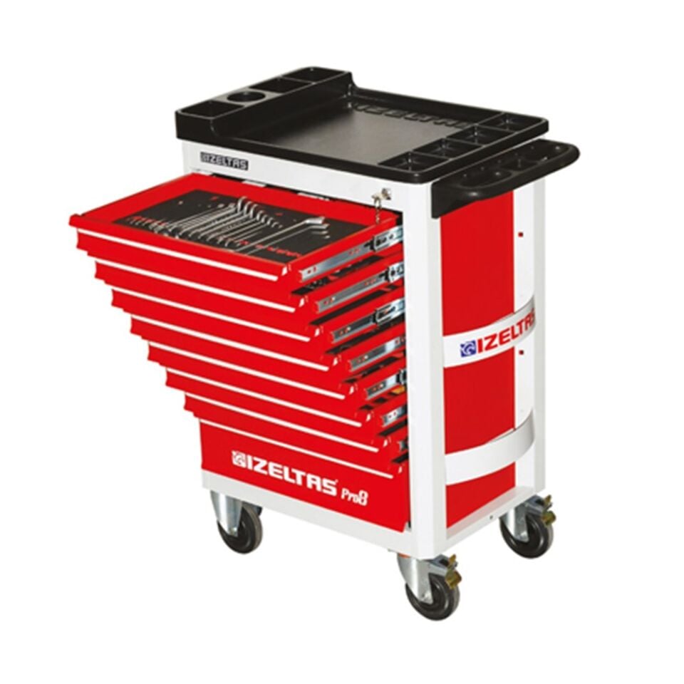 İzeltaş 8241001209 Pro 8 Çekmeceli 206 Parça Dolu Takım Çantası