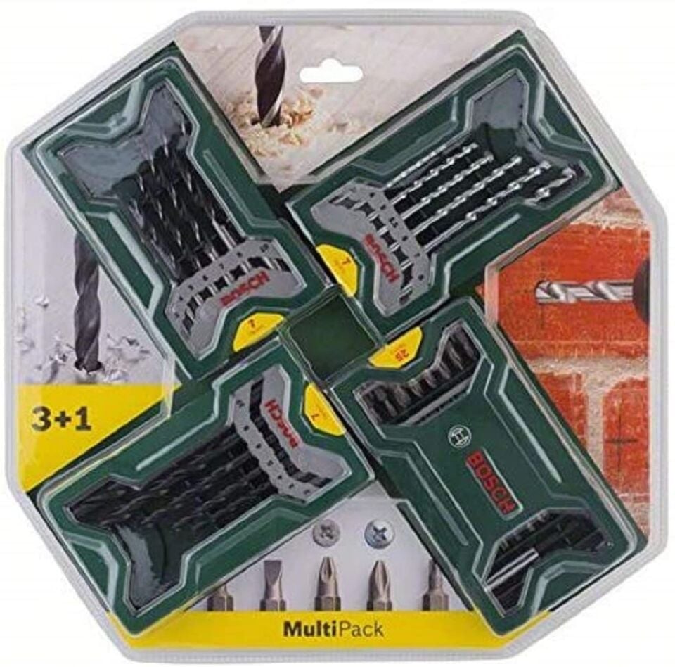 Bosch X-Line Mini Ahşap, Beton, Metal, Vidalama Uçlu 3+1 Set