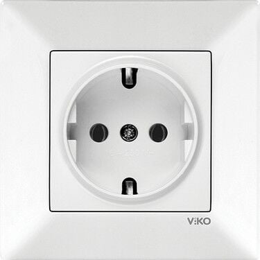 Viko Topraklı Priz Beyaz Çerçevesiz