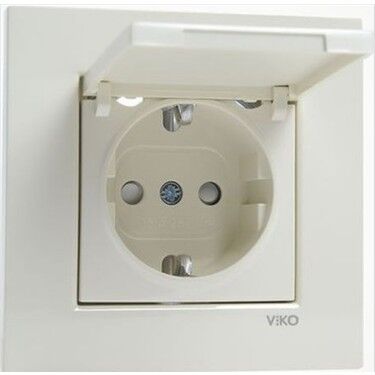 Viko Kapaklı Topraklı Priz Beyaz Çerçevesiz