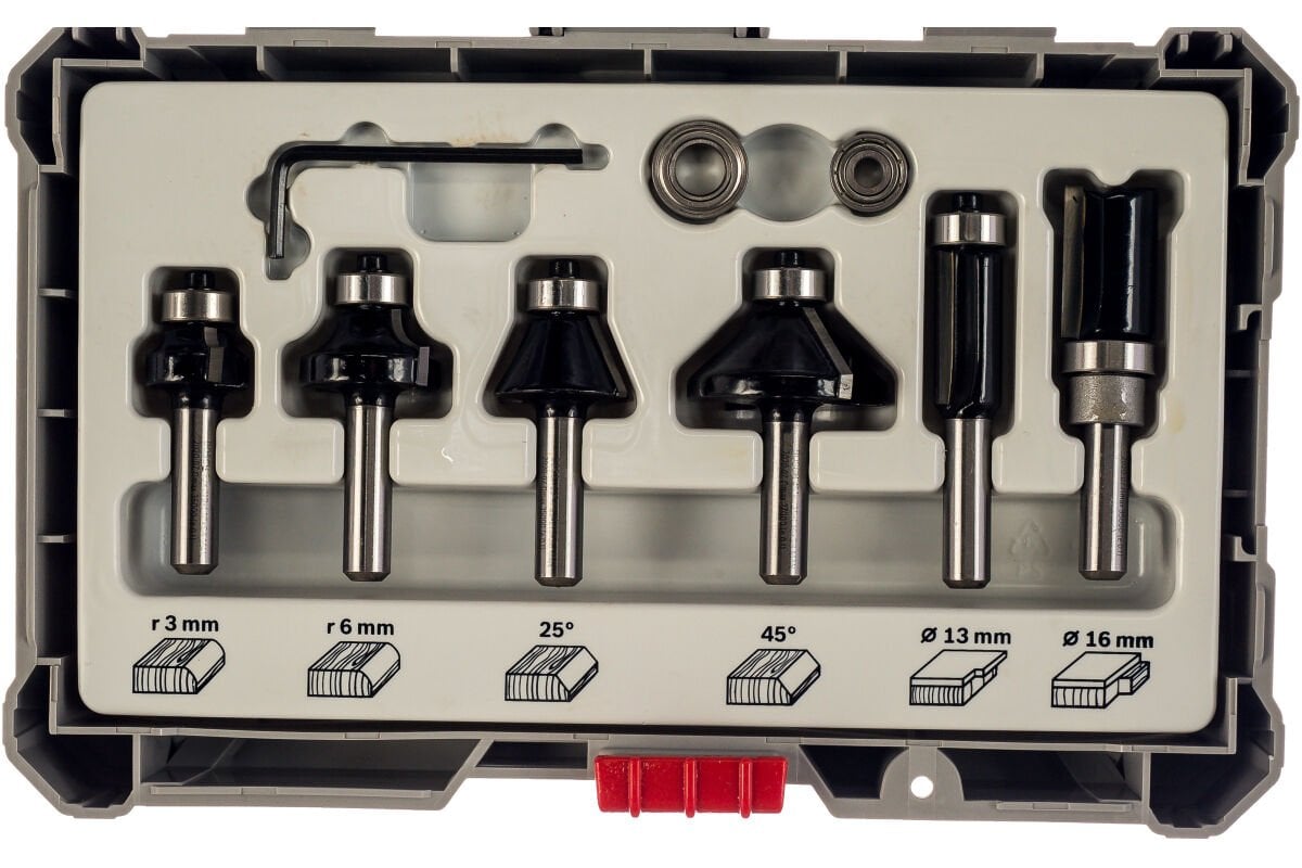 Bosch Freze Seti Karışık 8mm (6 Parça)