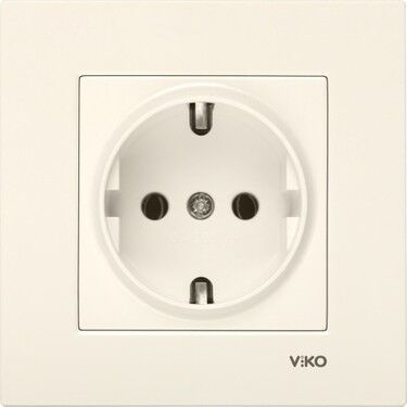 Viko Topraklı Priz Krem Çerçevesiz