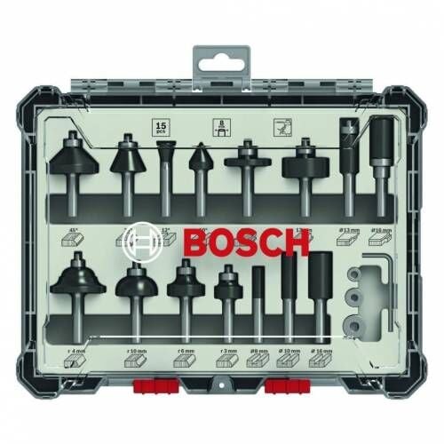Bosch Freze Seti Karışık 8mm (15 Parça)
