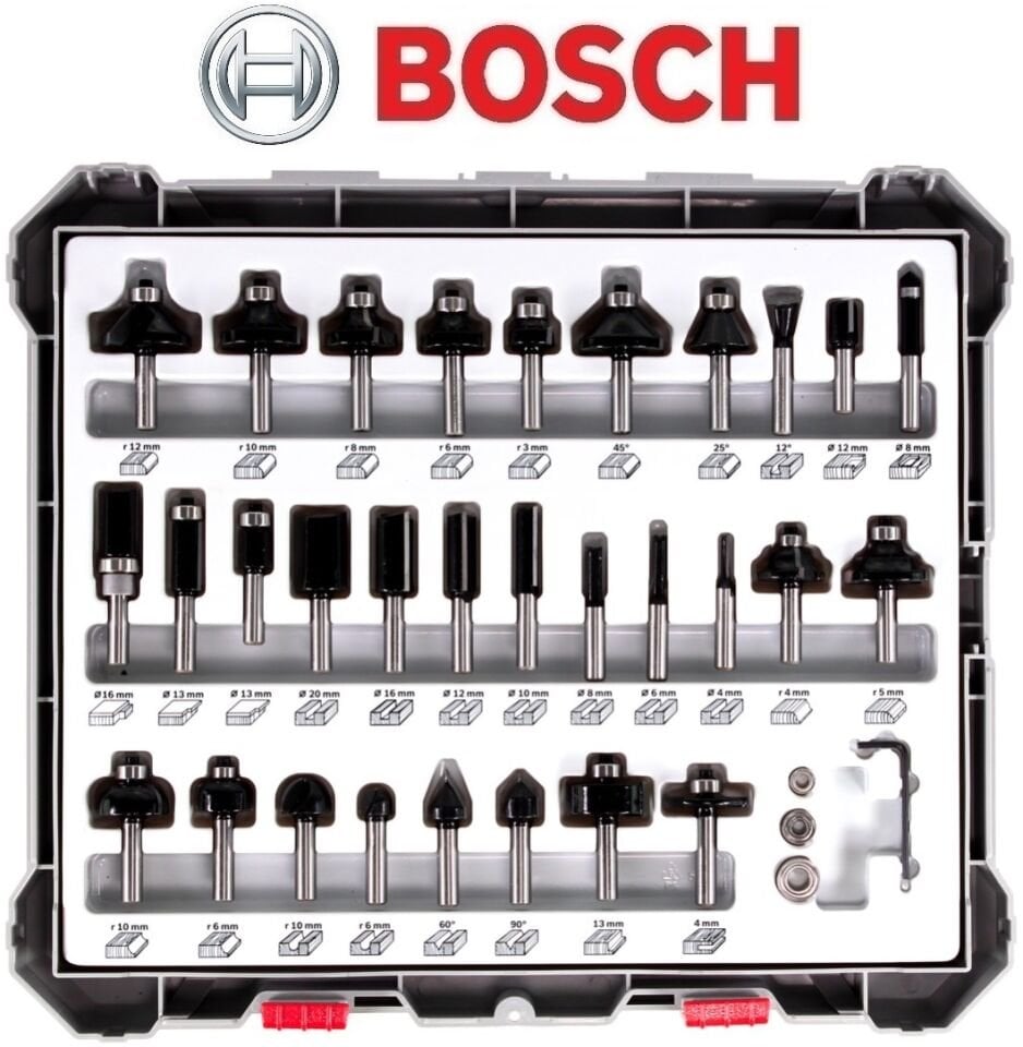 Bosch Freze Seti Karışık 8mm (30 Parça)