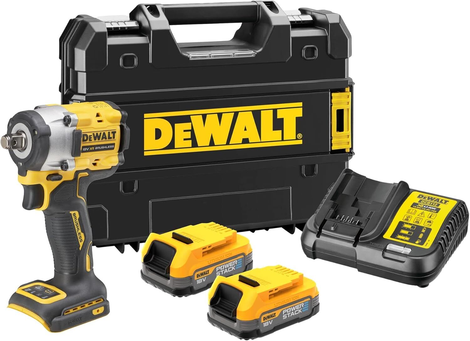 Dewalt DCF921E2T-QW Kömürsüz Power Stack Çift Akülü  Somun Sıkma 18V 1,7 Ah 406Nm