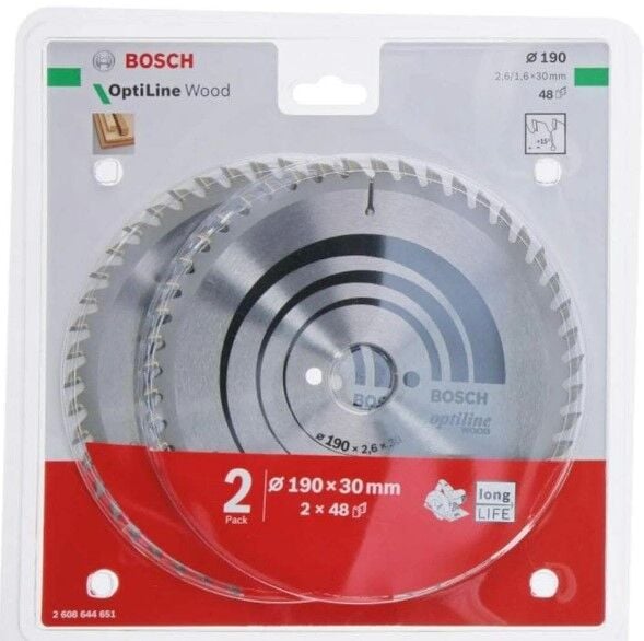 Bosch Opw Daire Testere Bıçağı 190x30mm 48 Diş 2'li Set
