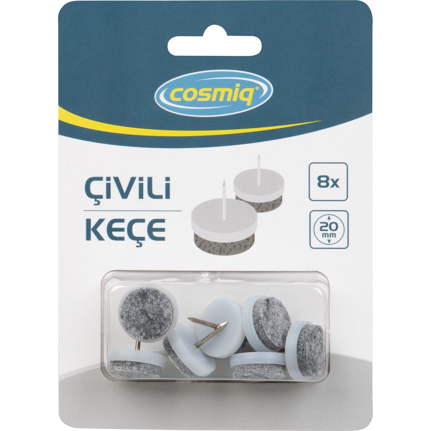 Cosmiq Çivili mobilya Keçesi Beyaz 20mm
