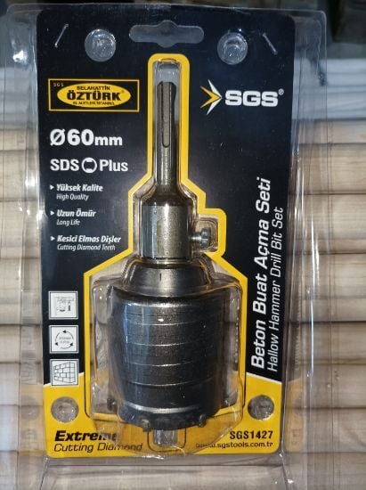 Elmaslı Beton Delme Panç+Adaptör 60mm
