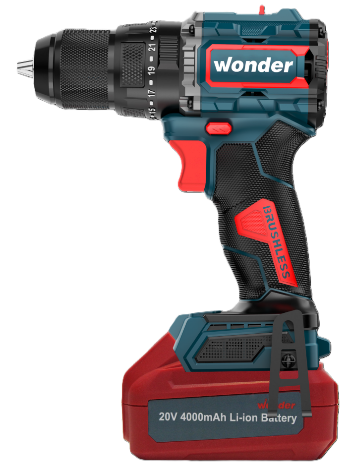 Wonder WAM26S4 20V 4.0Ah Li-ion Çift Akülü Kömürsüz Darbeli Matkap 85Nm