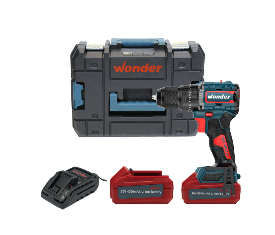 Wonder WAM26S4 20V 4.0Ah Li-ion Çift Akülü Kömürsüz Darbeli Matkap 85Nm