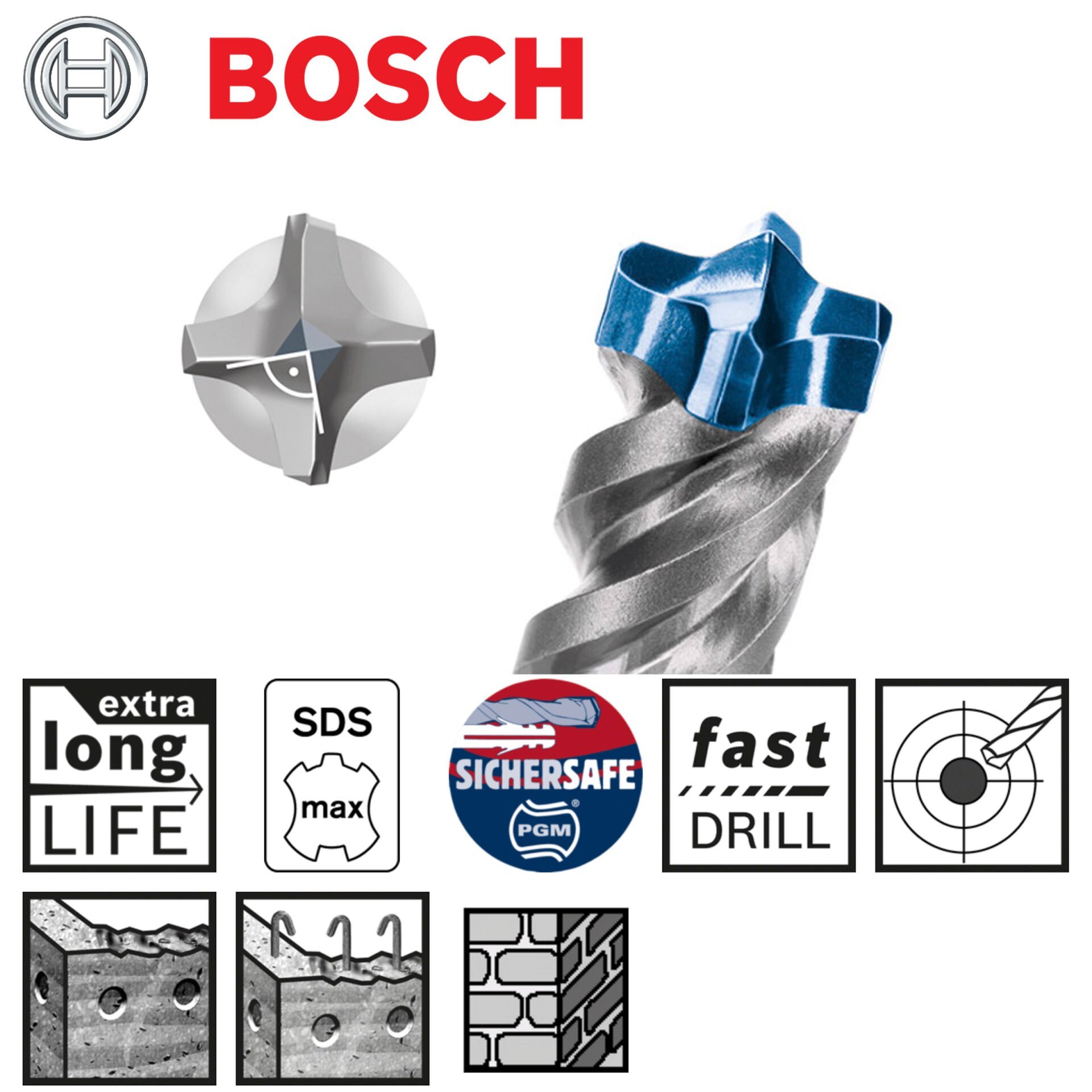 Bosch Sds Max-8X Delme Ucu 12x540mm