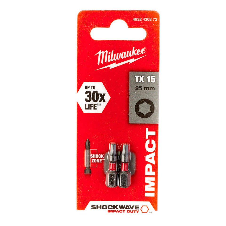 Milwaukee T4932430872 Bits Uç Tx15 25 Mm 2Lİ Shockwave