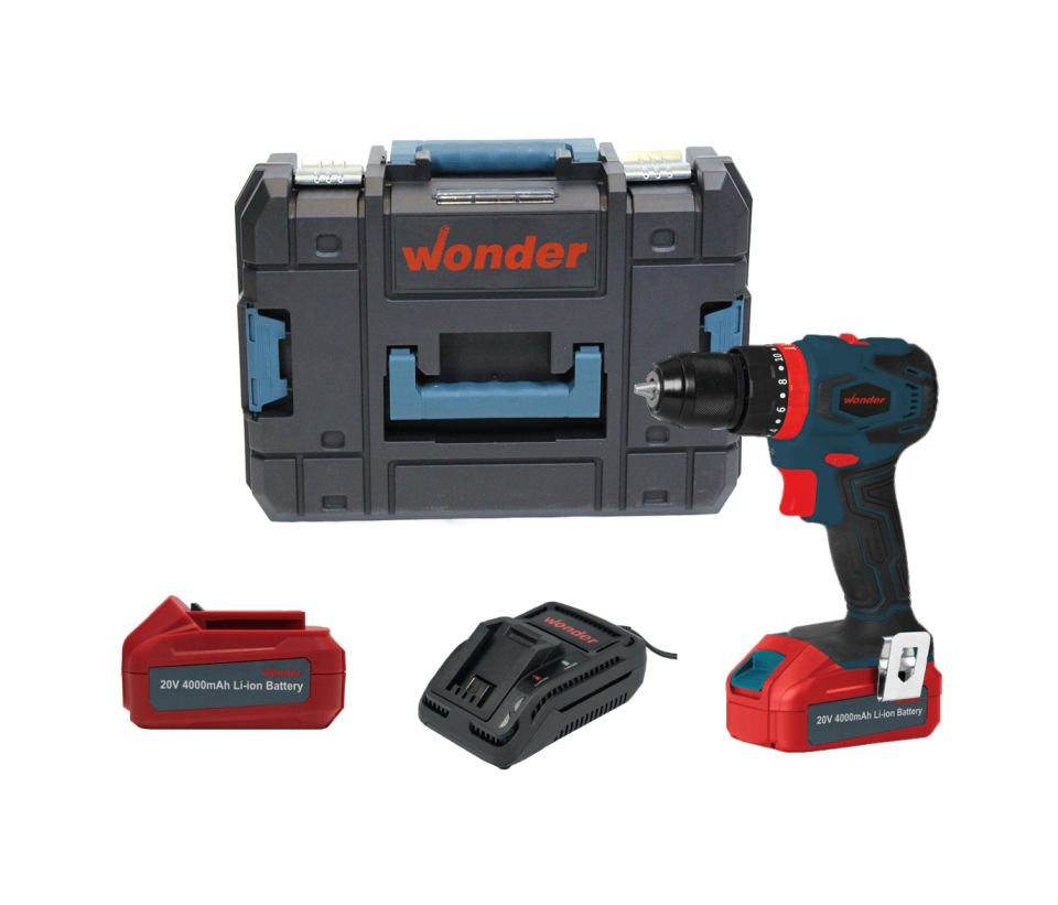 Wonder WAM24S4 20V 4.0Ah Li-ion Çift Akülü Kömürsüz Darbeli Matkap 45Nm