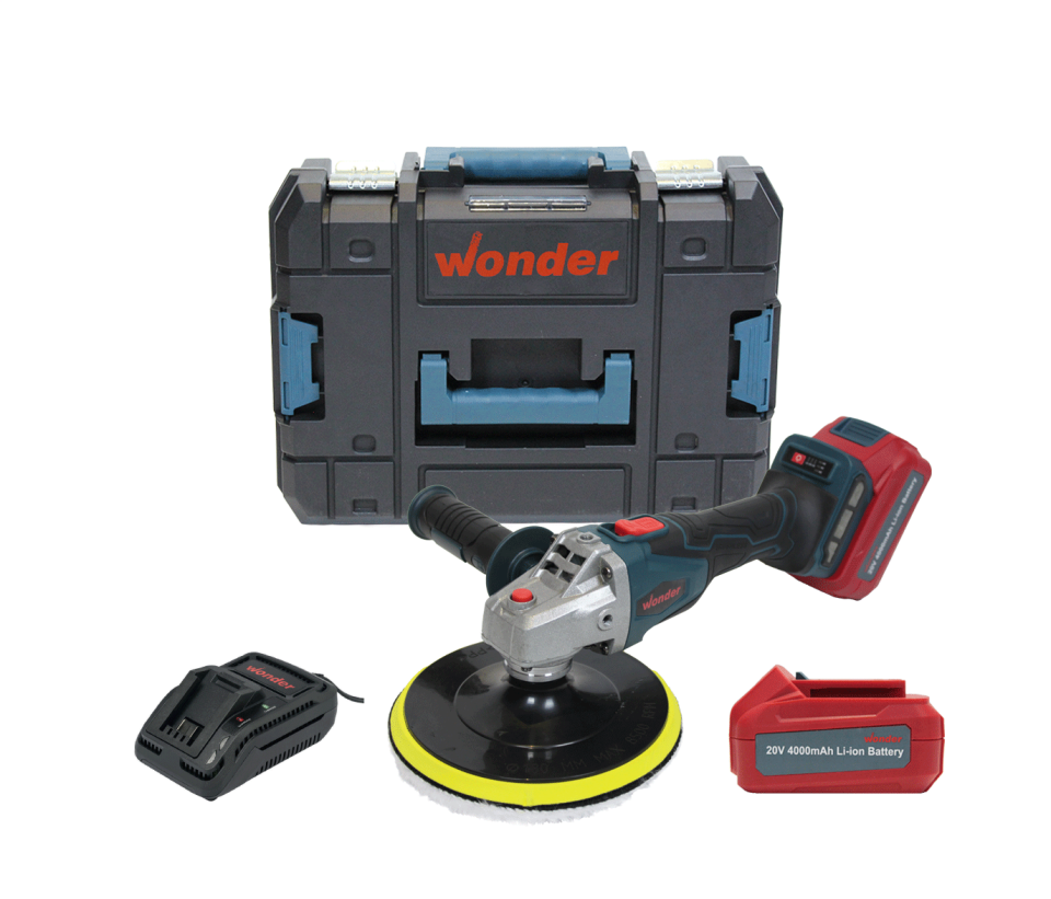 Wonder WAZ10S 20V 4.0Ah Li-ion Çift Akülü Kömürsüz Polisaj 180Mm
