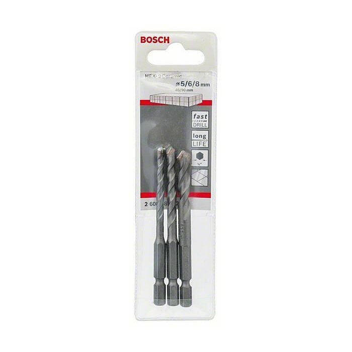Bosch Hex-9 Seramik Matkap Ucu Seti (3 Parça)