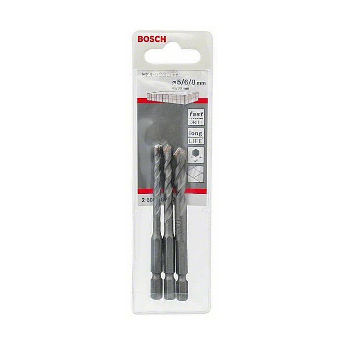 Bosch Hex-9 Seramik Matkap Ucu Seti (3 Parça)