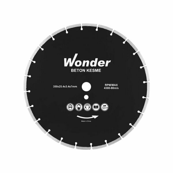 Wonder Turbo Beton Testeresi 350x25.4x3.4x7
