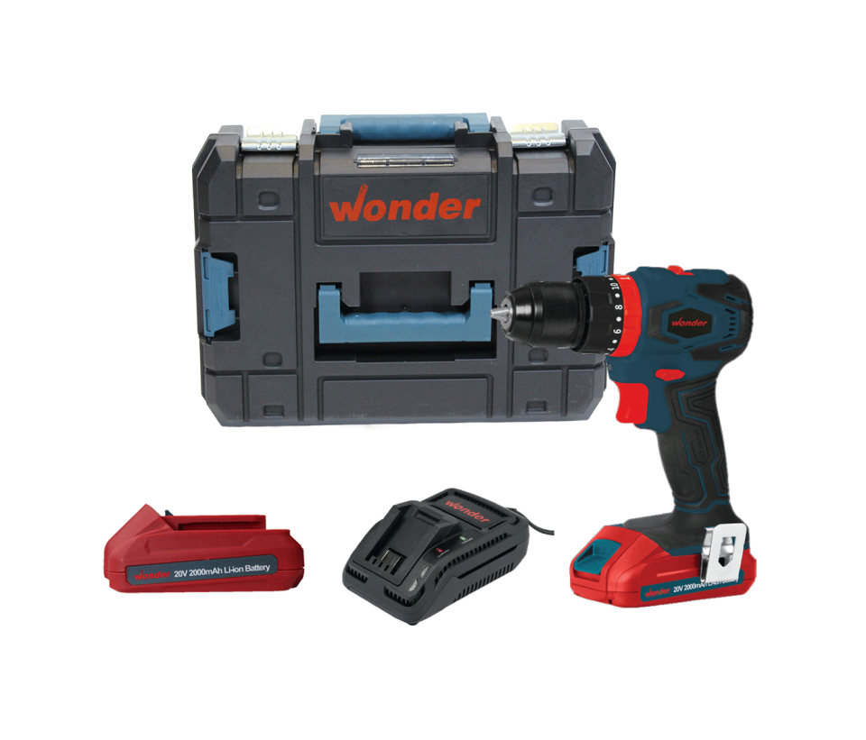 Wonder WAM24S 20V 2.0Ah Li-ion Çift Akülü Kömürsüz Darbeli Matkap 45Nm