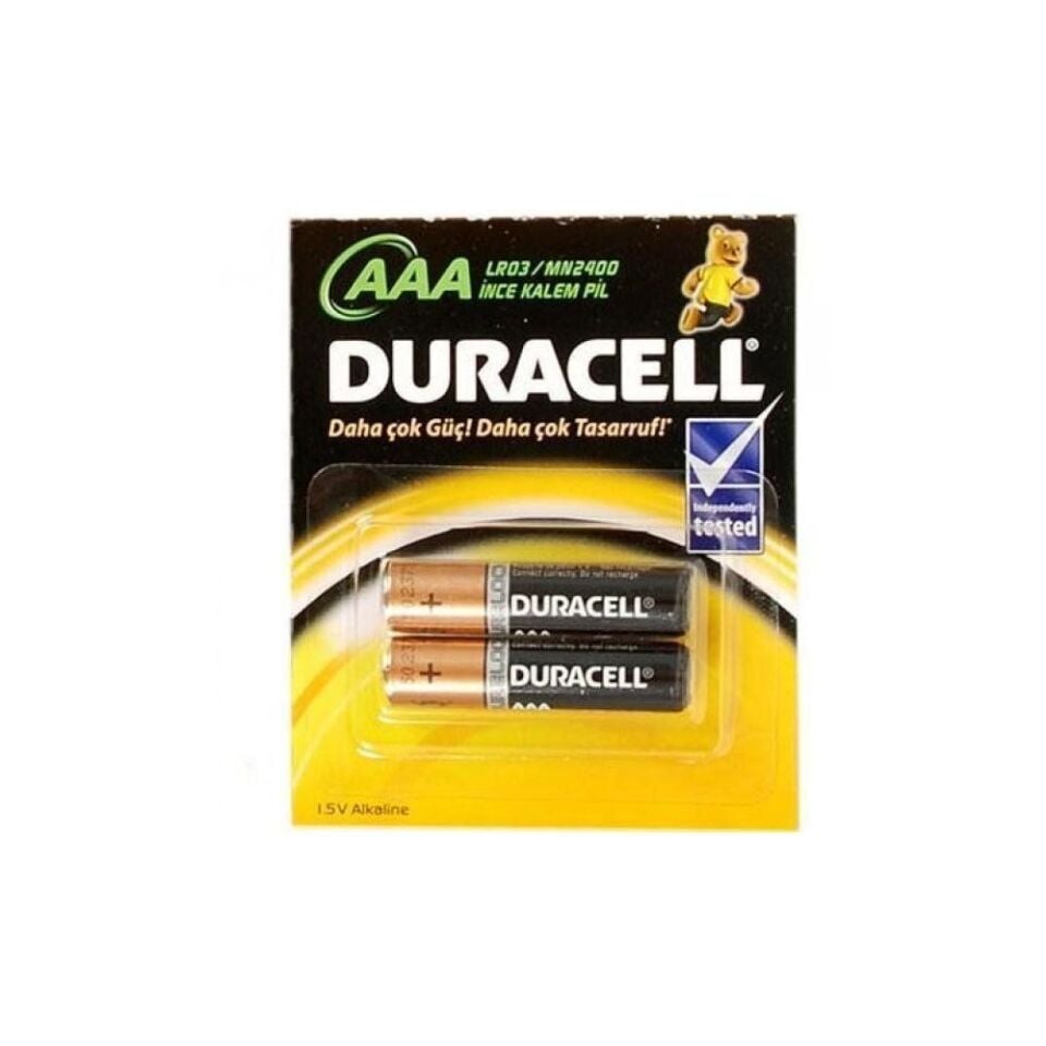 Duracell Alkalin AAA İnce Kalem Pil 2'li Kartela