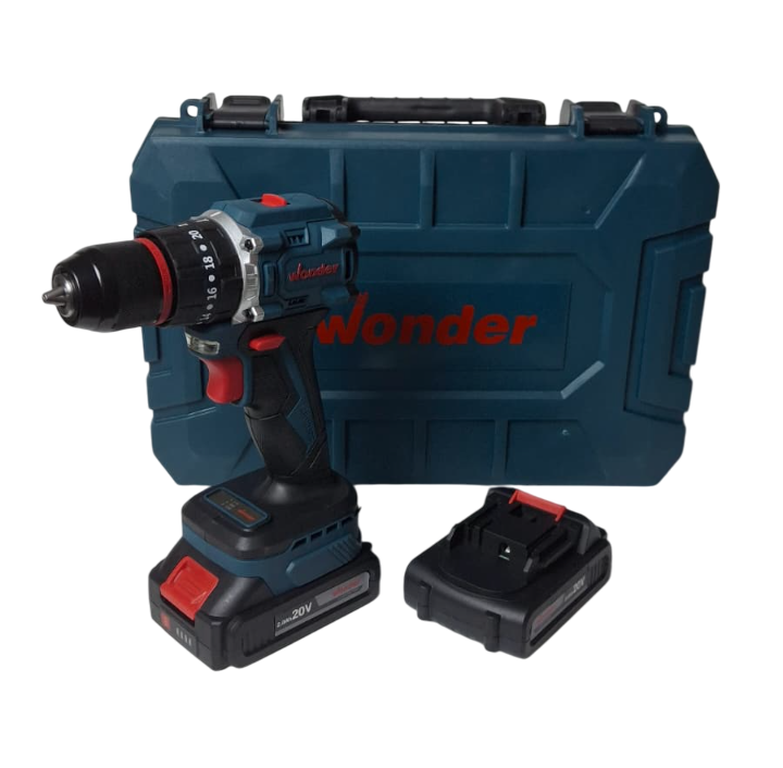 Wonder WAM27S 20V 2.0Ah Li-ion Çift Akülü Kömürsüz Darbeli Matkap 40Nm