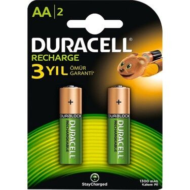 Duracell AA 1300 Mah Şarjlı Kalem Pil 2'li