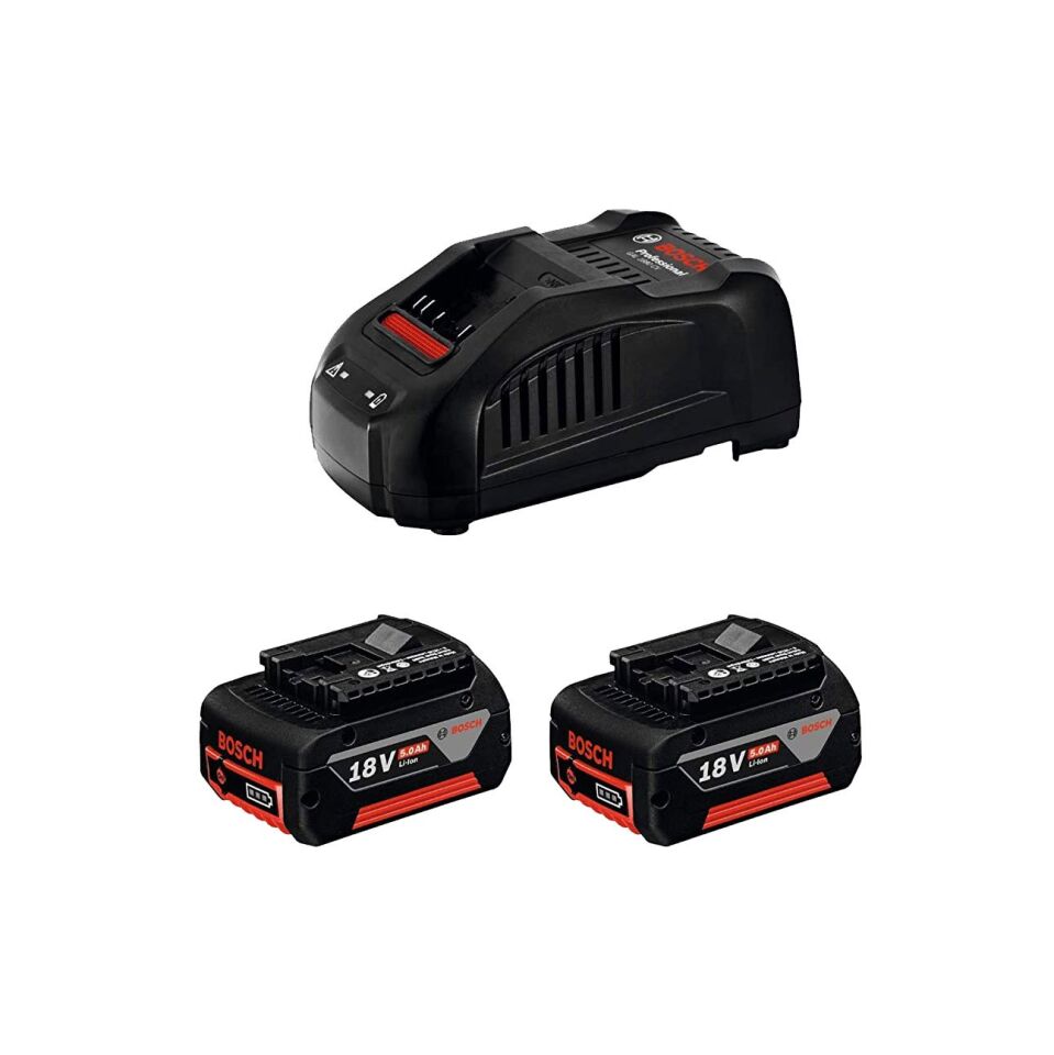 Bosch GAL 1880 CV Şarj Cihazı + 2 x GBA 18 V 5 Ah Yedek Akü