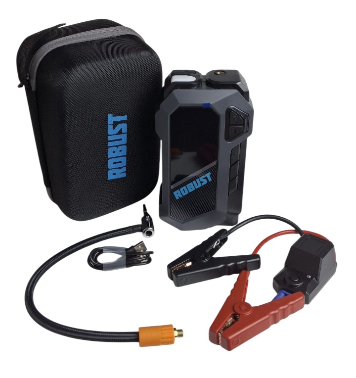 Robust Q18 16000mah Akü Takviye Cihazı ( Powerbank+ Led Lamba+ Hava Kompresörü )