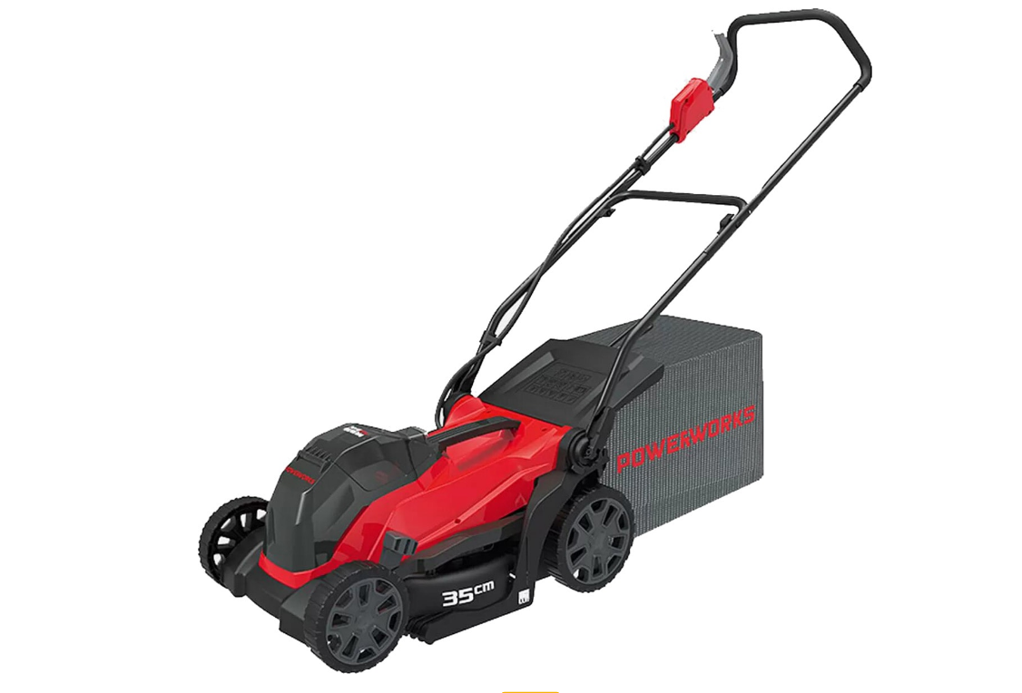 Powerworks P48LM35K2 Akülü Çim Biçme Makinesi 48V-4Ah Tek Akü 35cm