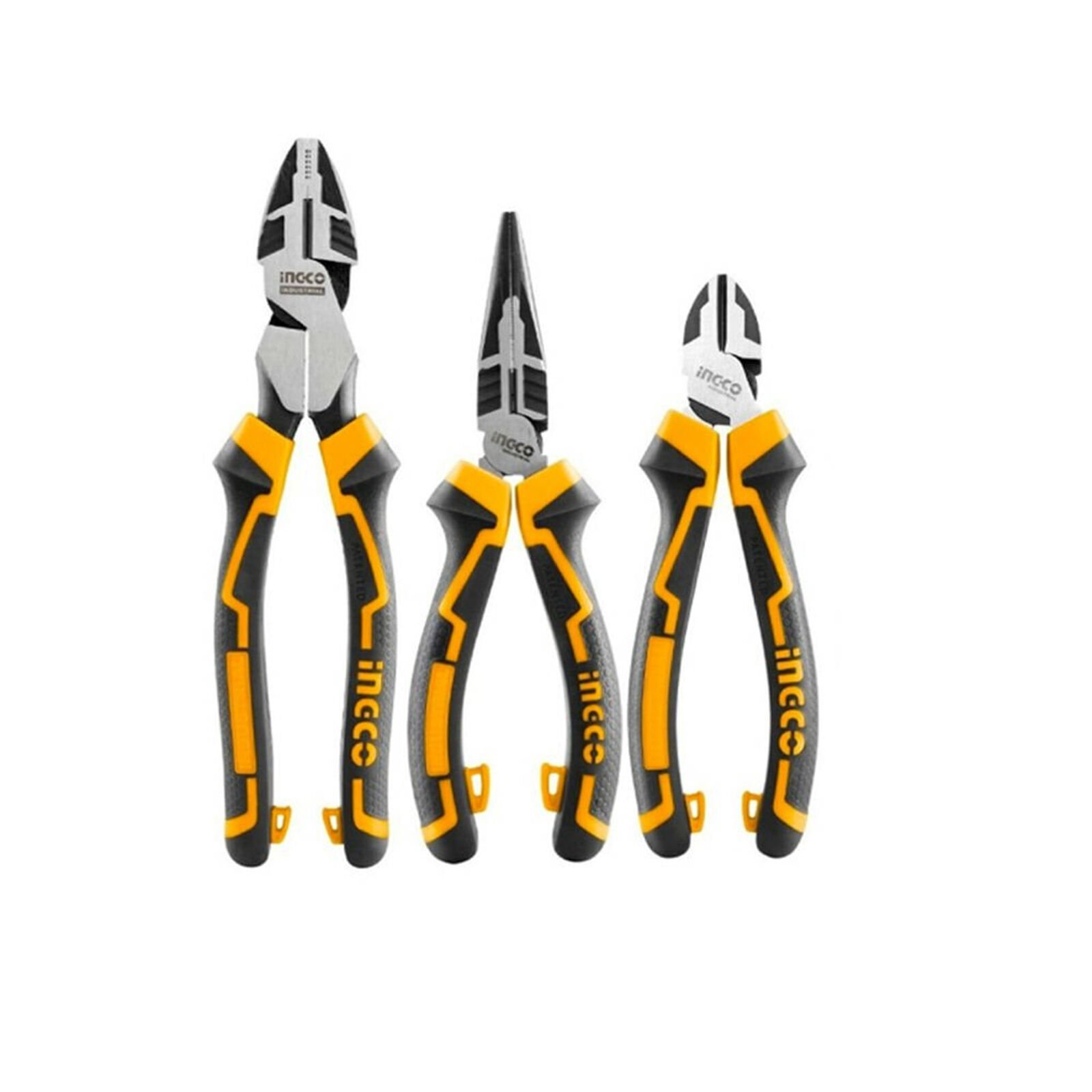 İNGCO Endüstriyel 3'lü Set Pense , Yan Keski , Karga Burun