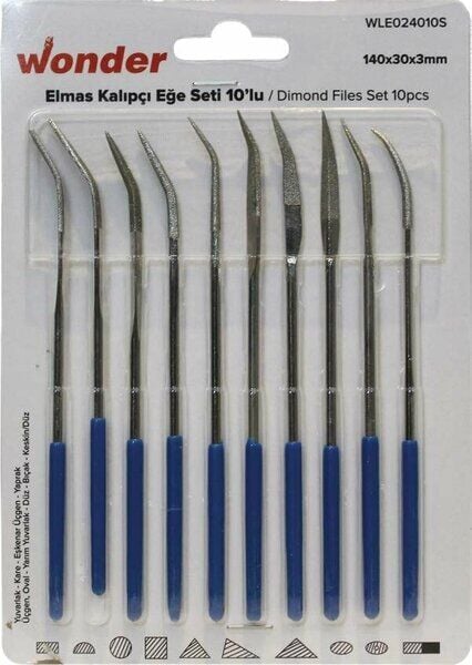 Wonder Elmas Kalıpçı Eğe Seti  10 Lu 140x30x3