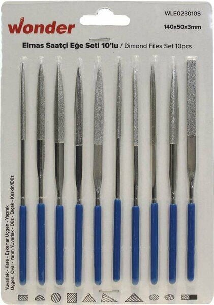 Wonder Elmas  Saatçi Eğe Seti 10 Lu 140x50x3