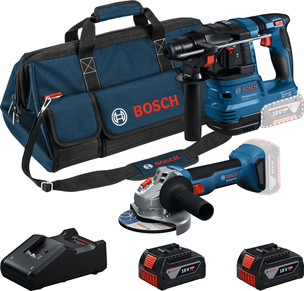 Bosch GWS 18V-8 Taşlama + GBH 18V-22 Kırıcı-Delici Çift Akülü 4.0Ah 2'li Set