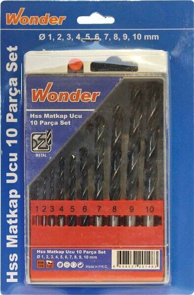 Wonder HSS Blisterli Metal Matkap Ucu 10 Parça Set 1-10mm