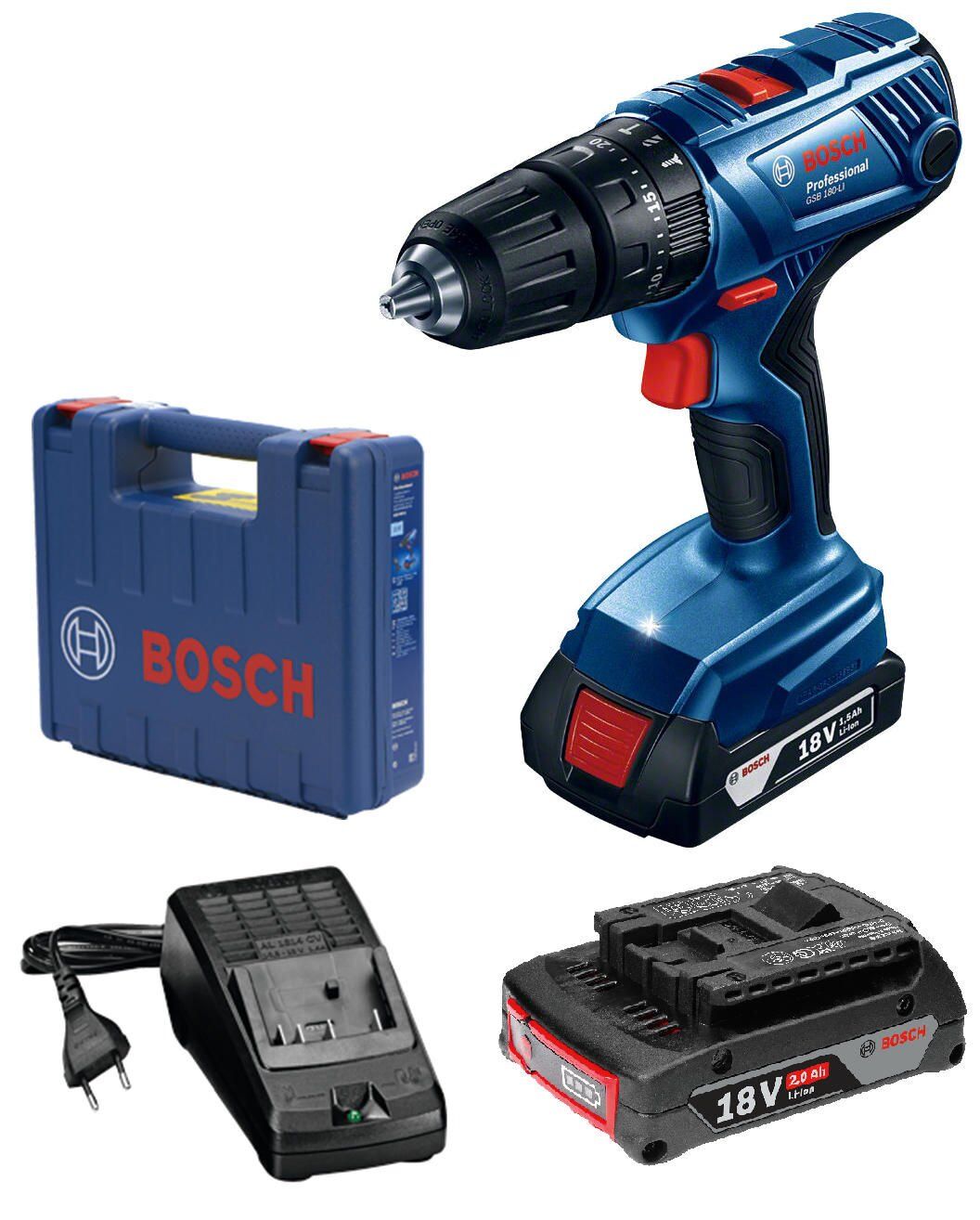 Bosch GSB 180-Li Çift Akülü 2 Ah Vidalama Makinesi