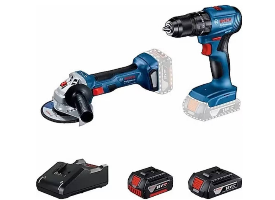 Bosch GWS 180-LI + GSB 185-LI 18 V Çift Akülü 2+4 Ah Elektrikli El Aletleri Seti