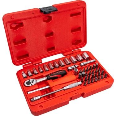 İzeltaş 1/4” Altı Köşe Lokma Anahtar ve Bits Set (45 parça)