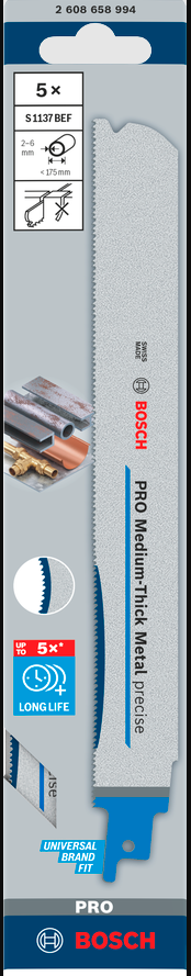 Bosch PRO Medium S1137BEF Tilki Kuyruğu Bıçağı Medium Thick Metal precise 225 mm