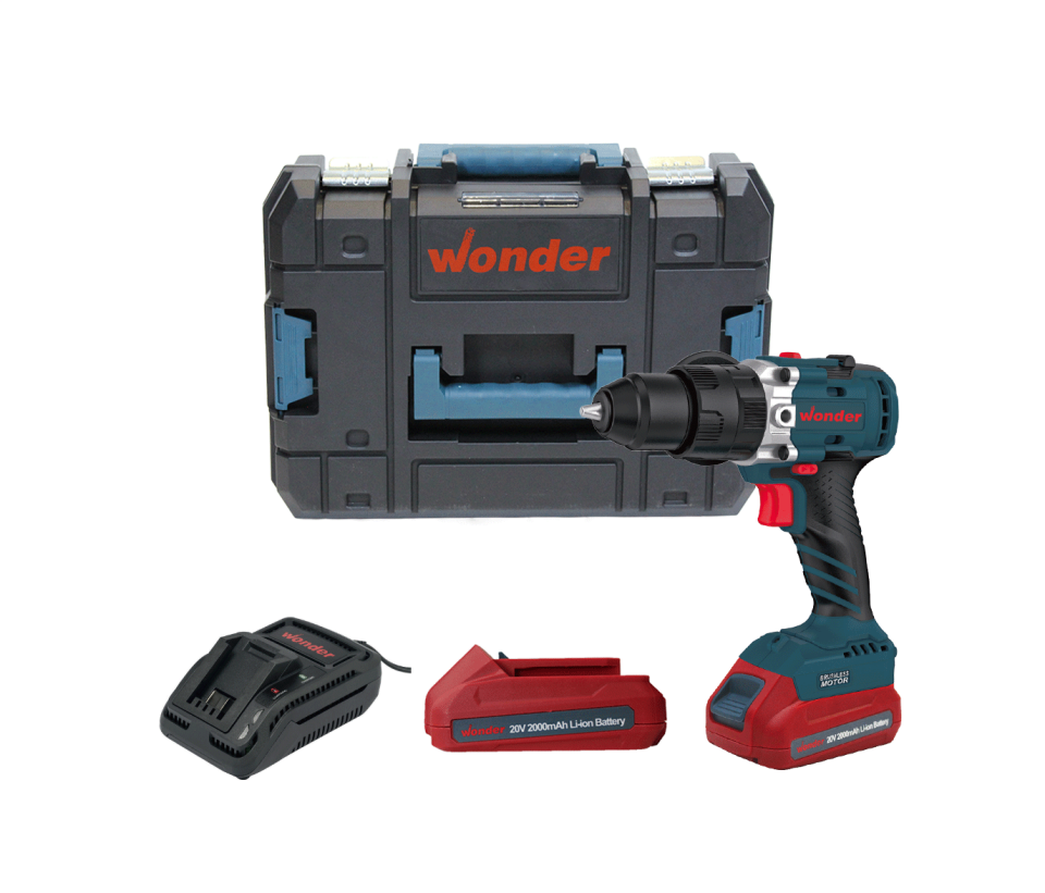 Wonder WAM25S2 20V 2.0Ah Li-ion Çift Akülü Kömürsüz Darbeli Matkap 80Nm