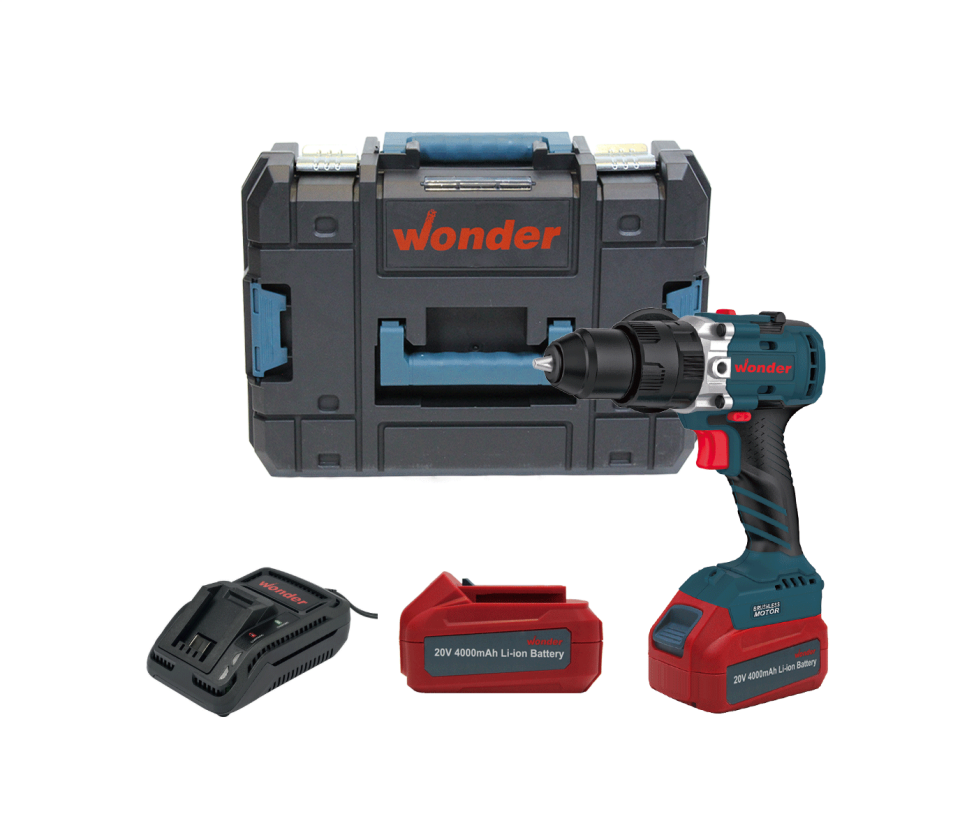 Wonder WAM25S4 20V 4.0Ah Li-ion Çift Akülü Kömürsüz Darbeli Matkap 80Nm